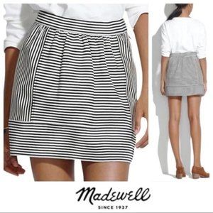MADEWELL black and cream stripe mini skirt Size 2 EUC